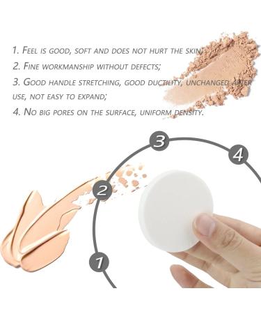 Vmiapxo 48-Piece White Makeup Sponge Set - Beauty Blender for All Skin Types, Wet and Dry Dual Use - Round Foam Pads for Foundation and Powder Application - Buy Online on GoSupps.com