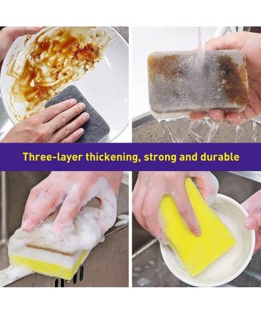 Kecung Heavy Duty Scrub Sponges Dual-Sided Dishwashing Sponge for Kitchen Multi-Use Deep Cleaning Scrub Sponge Gray 20 Pcs - Buy Online on GoSupps.com