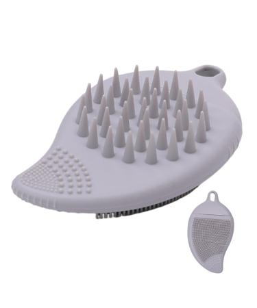 Facial Scrubber Facial Scrubber - Double Sided Silicone Face Scrubber Manual Hair Scrubber Handheld Scrubber for Deep Cleaning Light Grey