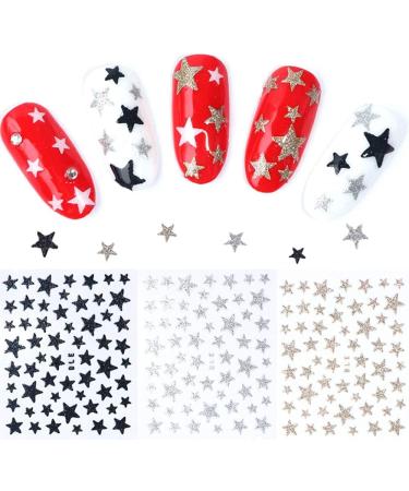 10 Sheets Star Nail Art Sticker Decals - 3D Self-Adhesive Nail Sliders for Glittery DIY Manicure | Colorful Nail Art Supplies - Buy Online on GoSupps.com