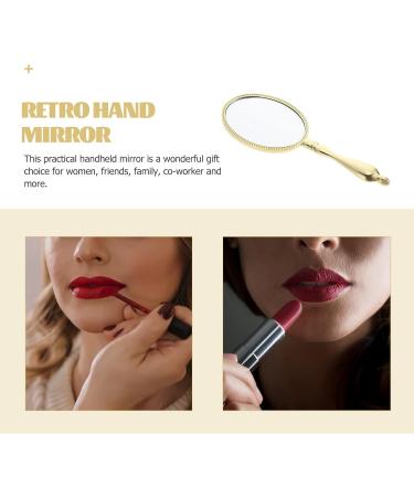 Minkissy Vintage Lighted Makeup Mirror - Portable Golden Hand Mirror for Women - Buy Online on GoSupps.com