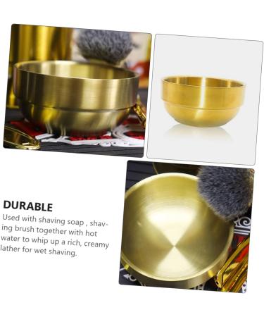 Buy FRCOLOR Foam Dishwasher Shaving Cup for Men - Stainless Steel Shaving Bowls & Cream Cups - Perfect Beard Shaving Tools - 9x9x4.9CM Golden - Buy Online on GoSupps.com