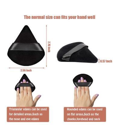 6 Pack Reusable Washable Black Powder Puff Set - Soft Triangle Makeup Puffs for Face & Body - Plush Sponge for Wet/Dry Makeup Application - Buy Online on GoSupps.com