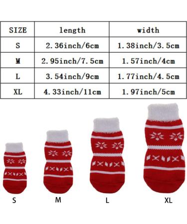 Meiwlong 4pcs Christmas Dog Winter Paw Protector Socks Anti Slip Knit Prevent Licking Control Grip Hardwood Floor Small Medium Puppy Gifts Indoor Wear XL Red - Buy Online on GoSupps.com