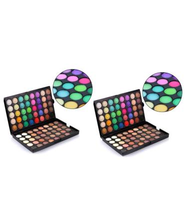 POPETPOP Eye Shadow 2pcs 80 Eyeshadow Palette Matte Makeup Palette 1 Count (Pack of 1) Assorted Colorx2pcs