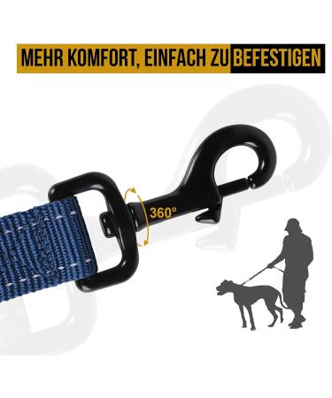 OneTigris Double Dog Leash with Reflective Stripes | M (182cm) Blue - Durable Adjustable & Perfect for Large Dogs | Shop Internationally! - Buy Online on GoSupps.com