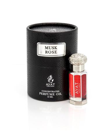 AYAT PERFUMES Perfume Extract 12ml | Pretty Bottle Packaged in an Elegant Box | Alcohol-Free Unisex Attar | Long Lasting Fragrance Oil | Arabian scent Made Designed in Dubai (Musk Rose)