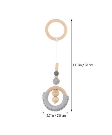 ABOOFAN 12 Pcs Baby Gym Wooden Teething Toys Set - Grey Wood Rings - 28x8cm - Baby Wood Toys - Buy Online on GoSupps.com