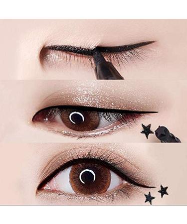 Double-Headed Eyeliner Stamp Winged Waterproof | Smudge-Proof 4 Pens Eyeliner Stamp - Perfect Cat Eye | Long-Lasting Liquid Liner - Hypoallergenic & Easy to Use (Heart/Moon/Star/Flowers) - Buy Online on GoSupps.com