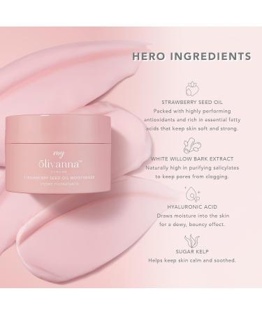 My Olivanna Strawberry Seed Moisturiser | Day & Night Cream | Skin Care For Teenage Girls & Boys | Face Cream For Dry Skin With Hyaluronic Acid | Soothing & Smoothing Complex | Vegan Friendly Formula - Buy Online on GoSupps.com