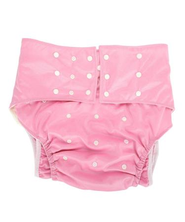 Adjustable diaper pants for adults against incontinence washable adult references cloth diaper for adults washable reusable and adjustable diaper (pink)