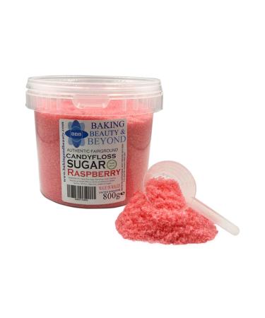 Baking Beauty and Beyond Premium Floss Sugar for Cotton Candy - Cotton Candy Flossing Sugar with Natural Ingredients Perfect for Every Occasion Bulk Floss Sugar 800g - Raspberry Flavour