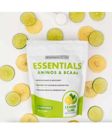 BOWMAR NUTRITION Essentials Aminos and BCAAs Powder 30 Servings 99% Absorption Rate (Lemon Lime) - Buy Online on GoSupps.com