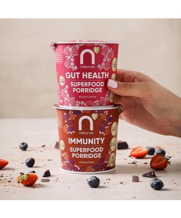 Naturya Mixed Berry Gut Health Superfood Porridge 12 x 55g - High Fiber, Calcium, Protein - Buy Online on GoSupps.com