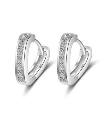 Browol ladies earrings Elegant earrings V-shaped heart-shaped rhinestone earrings full of diamond hypoallergenic screoles small 925 sterling silver