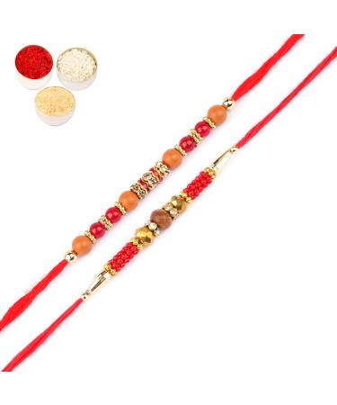 Ghasitaram Gifts Rakhi for Brother Rakhis Online - Set of 2- Nbh-226 and 6945 Rakhi Thread