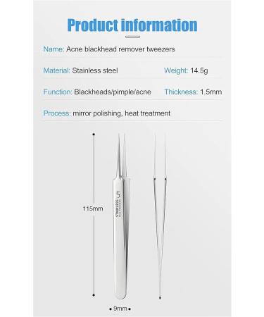 Usiveinborn Blackhead Remover Usiveinborn Tweezers Professional Blackhead Remover Tweezers Professional Stainless Steel Facial Blackhead Remover Tweezers (3pcs) - Buy Online on GoSupps.com