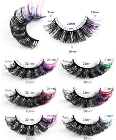 Beaupretty 7 Pairs False Lashes Colored Lash Extensions False Lash Extensions Cosmetic Lashes Lash Clusters with Color Cosplay Lashes Color Lashes Colored Lashes Chemical Fiber Russia Eyelash - Buy Online on GoSupps.com