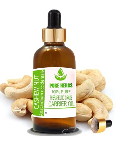 Pure Herbs Cashew Nut Oil - 100% Natural Therapeutic Carrier Oil (50 ml) - Anacardium occidentale with Pipettes - International Shipping Available - Buy Online on GoSupps.com