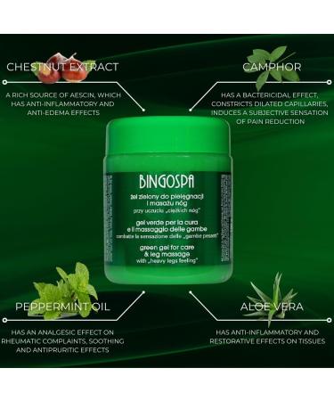 Buy BINGOSPA Green Gel for Heavy Legs & Varicose Veins | 500 ml | International Shipping Available - Buy Online on GoSupps.com