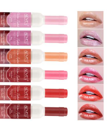 RTBYUE 6 PCS Hydrating Lip Gloss Set - Red Wine Bottle Plumping Lifter Lipgloss for Glittery Moisturizing Lip Glow Oil - Long-Lasting Tint Lip Stain - Natural Lip Plumper Balm - Buy Online on GoSupps.com