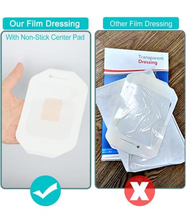 Transparent Film Dressing | Waterproof Catheter Shower Cover & Chemo Port Protector | Wound Bandage Frame Style (4x4.75 Pack of 20) | International Shipping Available - Buy Online on GoSupps.com