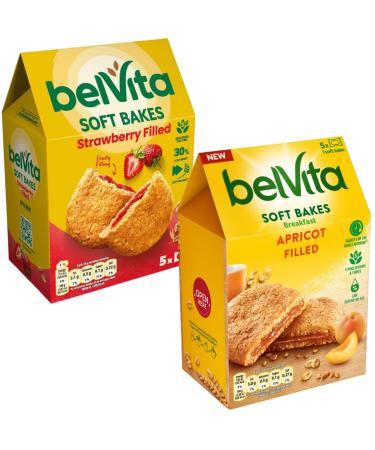 Breakfast Biscuits Bundle With Belvita Soft Bakes Strawberry Filled 250g and Soft Bakes Apricot Filled 250g (2 Pack) - Buy Online on GoSupps.com
