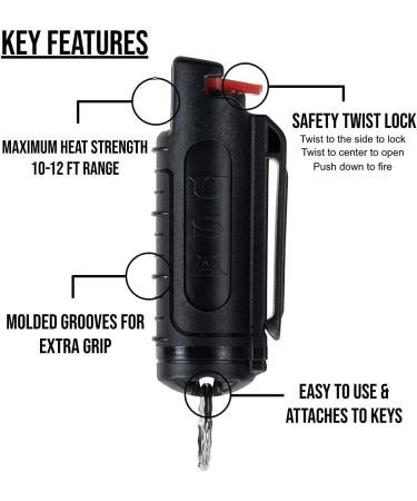Police Magnum Bulk Pepper Spray Keychain Self Defense- Tactical Maximum Strength- Belt Clip Safety Key Chains for Women & Men- Made in The USA 7 Pack Black - Buy Online on GoSupps.com