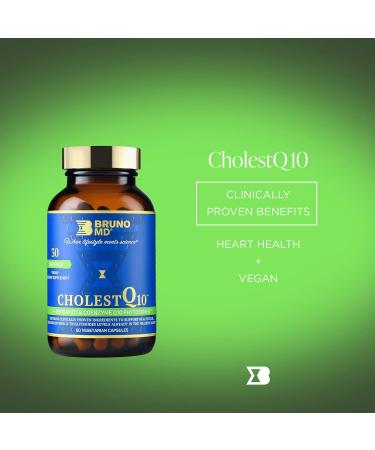 BRUNO MD CholestQ10 Supplement Supports HDL Cholesterol & Triglyceride Levels already within the normal range with Curcumin Clinically Proven Ingredients Natural Cynara Cardunculus 60 Capsules - Buy Online on GoSupps.com