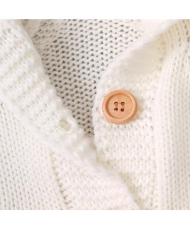 VICROAD Baby Hooded Knitted Romper | Newborn Boys Girls Sweater Jumpsuit | 3-6 Months Beige - Buy Online on GoSupps.com