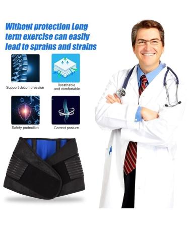 Plus Size Lower Back Brace - S-6XL Lumbar Support Belt for Waist Pain Relief | Unisex Decompression Band for Herniated Disc Sciatica & Scoliosis - Small Blue - Buy Online on GoSupps.com