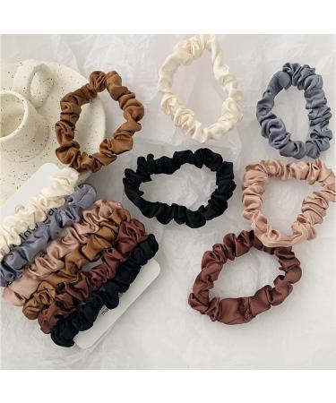 Premium Satin Silk Hair Ties - 12 Piece Set | Soft Elastic Scrunchies for Women & Girls - 6 Color Options - Buy Online on GoSupps.com
