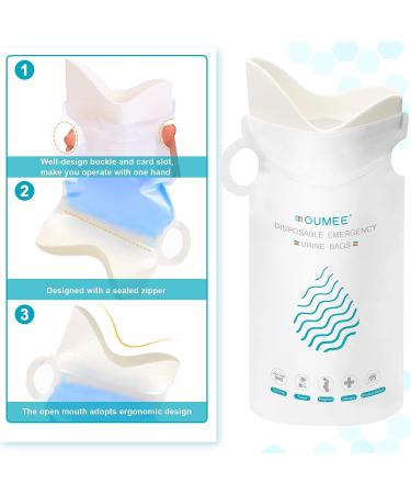 OUMEE 700ML Emergency Disposable Urinal Bags - 20 Pack | Camping, Travel, Traffic Jam Portable Toilet Bags - Unisex Urine & Vomit Bag for Men, Women, Kids - White - Buy Online on GoSupps.com