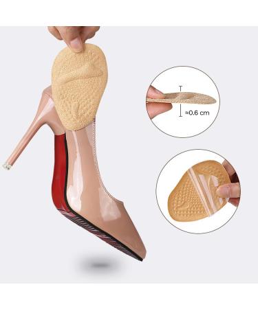Dawnieee High Heel Insoles - 3 Pairs Gel Cushions for Women | Forefoot & Heel Protection Anti-Slip Silicone Pads - One Size White - Buy Online on GoSupps.com