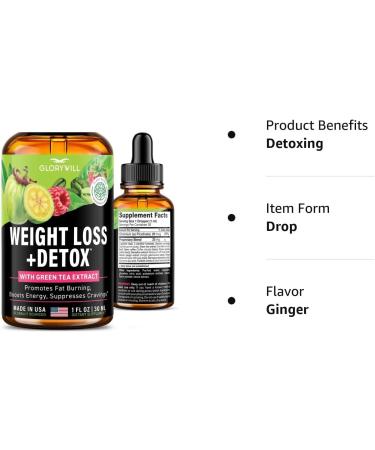 Natural Detox Weight Loss Drops Made in USA - Effective Appetite Suppressant & Metabolism Booster - 1 Fl Oz - Buy Online on GoSupps.com