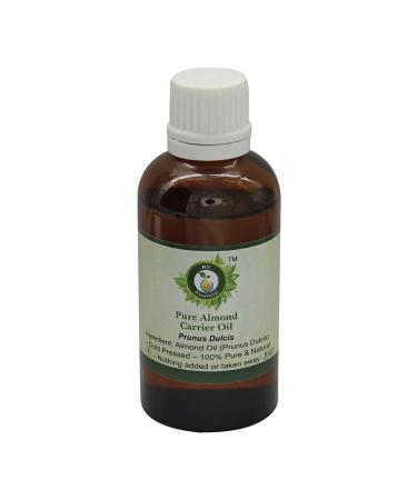 Almond Oil | Prunus Dulcis | For Skin | Pure Almond Oil | For Body | For Hair | For Massage | For Face | For Cooking | 100% Pure Natural | Cold Pressed | 50ml | 1.69oz By R V Essential 50ml (1.69 Ounce)