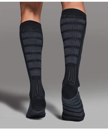 TSLA 2 Pack Winter Ski Socks - Men and Women Calf Compression Snowboard Socks - Warm Thermal Socks for Cold Weather - 2pairs Black/Orange - Size Large - Buy Online on GoSupps.com