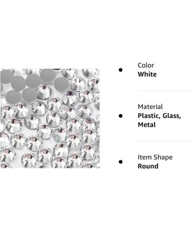 1440PCS White SS20/4.8mm Crystal Rhinestones - Flatback Glass Gemstones for Clothes, Shoes, Nails, Crafts & Decor - Buy Online on GoSupps.com