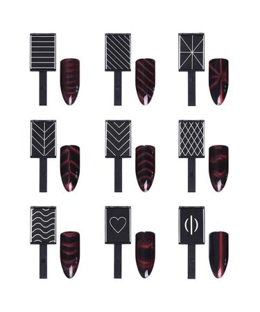 12Pcs Cat Eye Nail Art Magnet Tools Kit - 5 in 1 Magnet for 3D Gel Polish - DIY or Salon Use - Pink - Buy Online on GoSupps.com