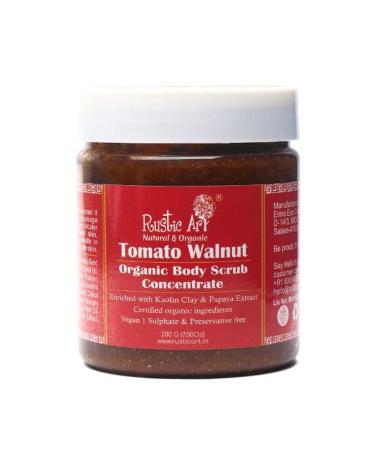 Rustic Art Organic Tomato Walnut Body Scrub Concentrate | Removes dead skin makes skin soft | 200g