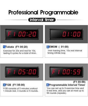 Seesii LED Gym Timer | Ultra-Clear Interval Timer with Remote | Countdown/Up Wall Clock with Buzzer | Connectable Power Fitness Timer for Gym, Home, Garage | 1.5 Inch Bright Red - Buy Online on GoSupps.com