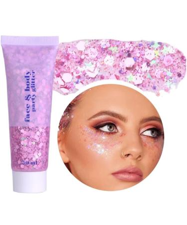 Beliky Girl Glitter body gel 50 ml shimmering liquid gel eyeshadow holographic mermaid glitter large glitter for face hair nails Christmas accessories