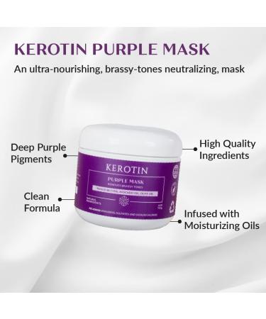 Kerotin Purple Hair Mask - Nourishing Mask for Blondes & Silver Hair - Removes Brassy Tones - Paraben & Sulfate Free - Buy Online on GoSupps.com
