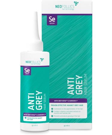 Neofollics Anti Grey Hair Serum - 90 ml - Reduces the appearance of grey hair in 90 days - Restores natural hair colour - Nourishes the scalp - Buy Online on GoSupps.com