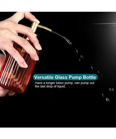 Versatile Glass Soap Dispenser Bottle with Pump 14 Oz Dripless Pump Bottle Refillable Liquid Hand Jar Dispenser for Bathroom Countertop Kitchen Laundry Room(Clear 2 Pack) - Buy Online on GoSupps.com