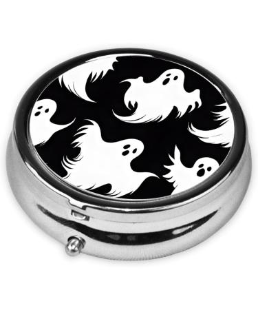 Halloween Goth Round Pill Box - 3 Compartment Mini Portable Travel Medicine Case | Decorative Pocket Purse Organizer - Buy Online on GoSupps.com
