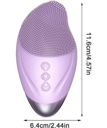 Cleansing Facial Brush | Soft Silicone Electric Exfoliator Rechargeable Waterproof Vibrating Simple Skin Care Tools for Deep Cleansing Exfoliation & Enhances Absorption Purple (English) - Buy Online on GoSupps.com