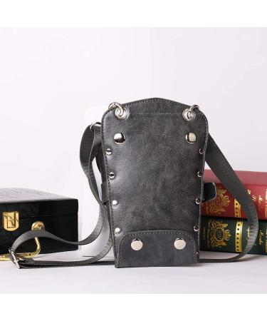 PU Leather Scissors Pouch - Grey | Hair Stylist Tools Bag for Salon & Barber | Waist/Shoulder Belt Holster - Buy Online on GoSupps.com