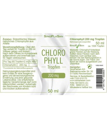 Premium Chlorophyll Drops 50ml - 200mg Alfalfa Extract | Vegan GMO-Free Laboratory Tested | High Dosage for Optimal Health - Buy Online on GoSupps.com