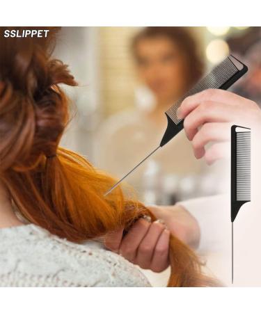 SLIPPET 4-Piece Hair Comb Styling Set for Men and Women - Fine & Wide Tooth, Rat Tail, Cutting, Parting Comb - Anti-Static Combs for Dry/Wet, Fine/Curly Hair - Buy Online on GoSupps.com